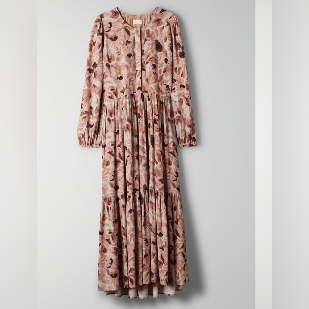 aritzia Wilfred Barossa Maxi Dress Floral Long Sleeve Medium  Dress - Picture 4 of 12